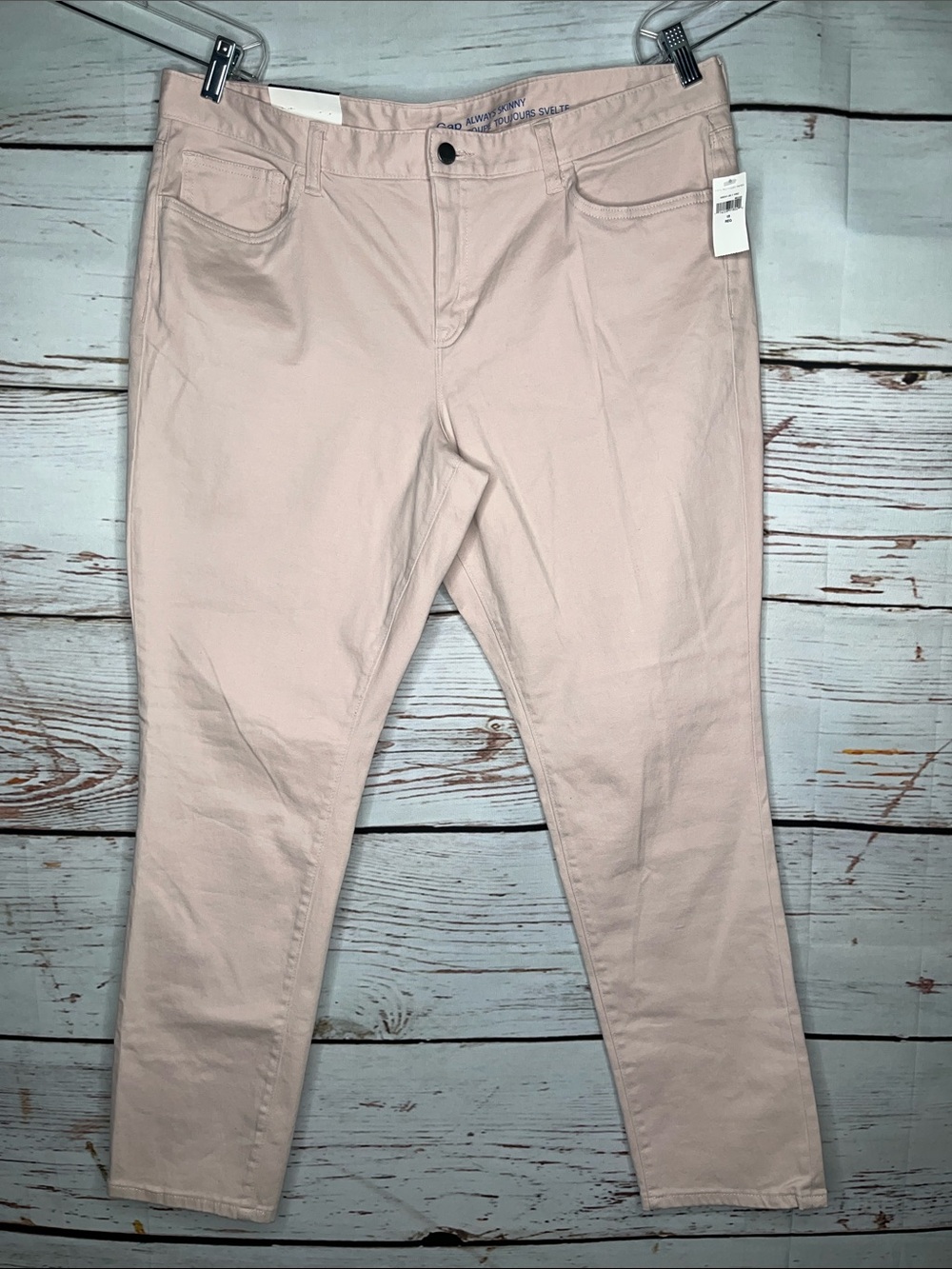 Gap NWT Size 18 R Rose Pink Denim Mid Rise Always Skinny Ankle Jeans